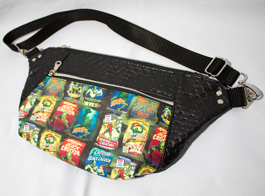 Hip bag, crossbody bag with custom vintage horror movie vinyl