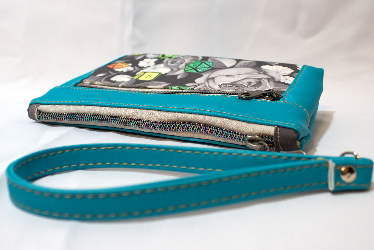 Wristlet Clutch zipper pouch turquoise