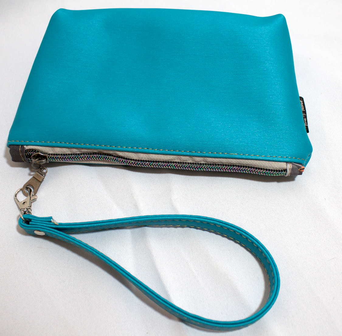 Wristlet Clutch zipper pouch turquoise