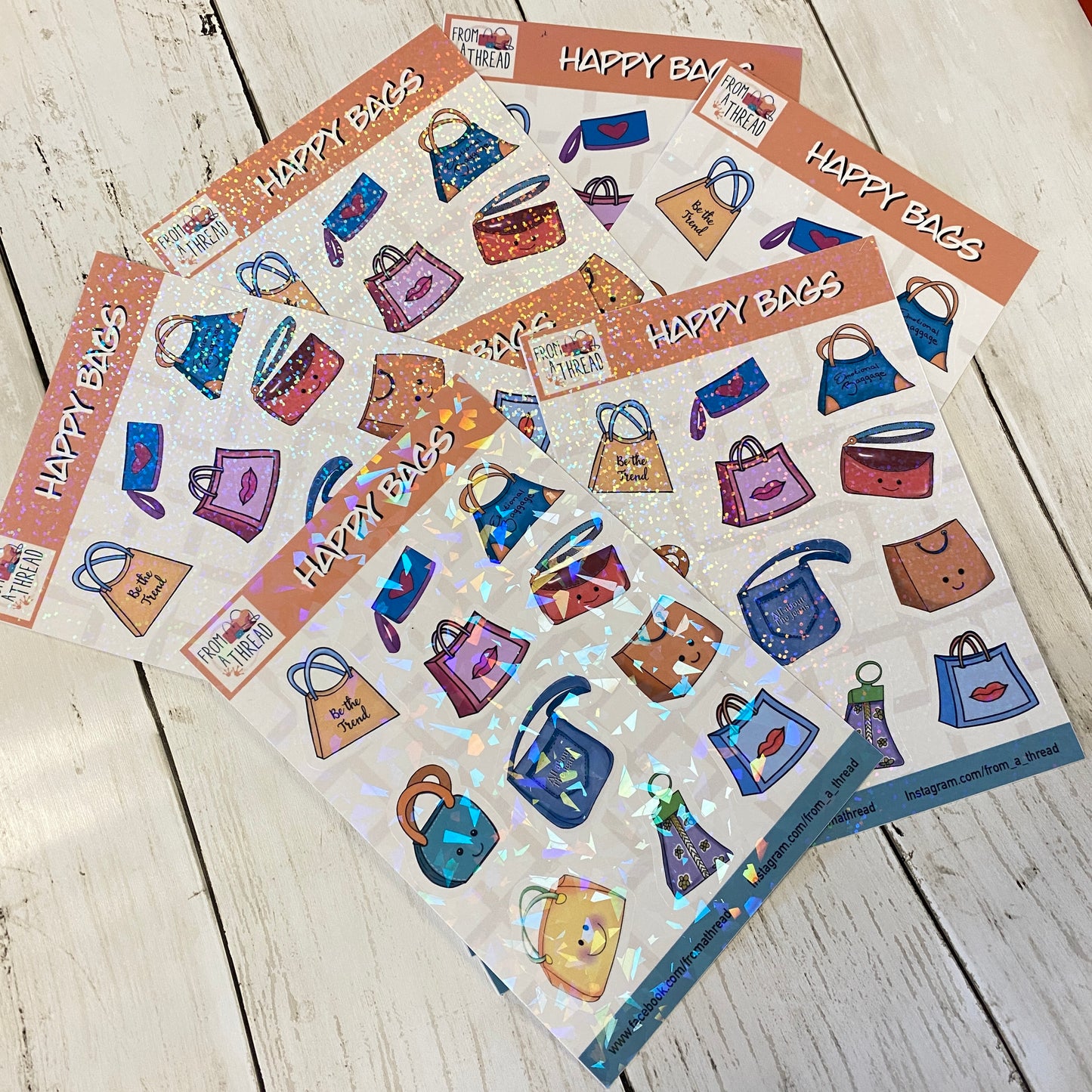 Waterproof Happy Bag Stickers