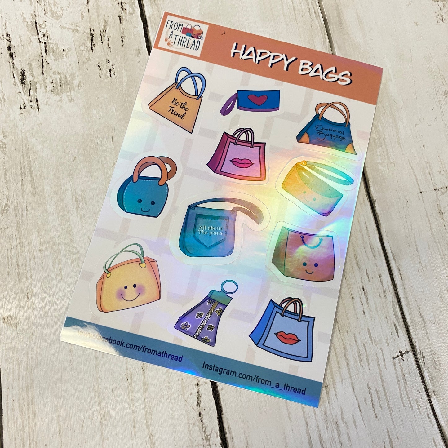 Waterproof Happy Bag Stickers