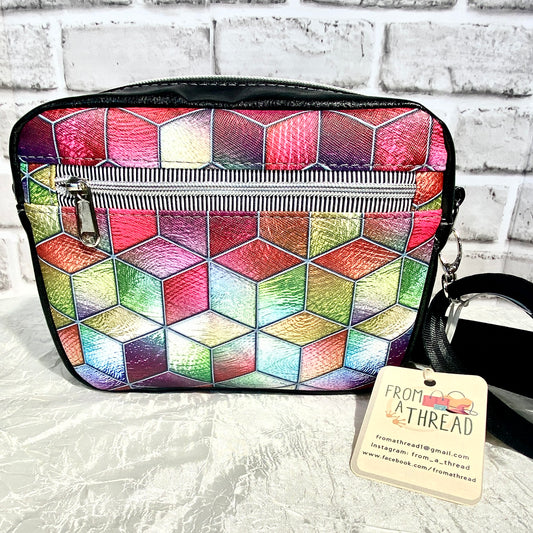 Boxy Cross body bag black with multiple colors