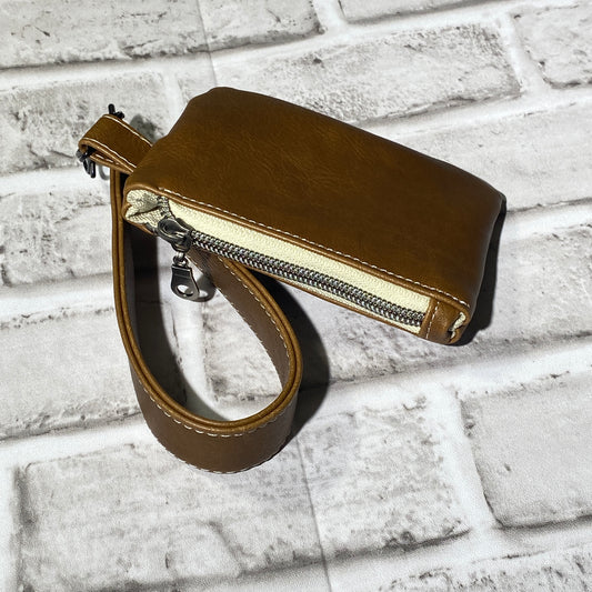Keychain wristlet zipper pouch