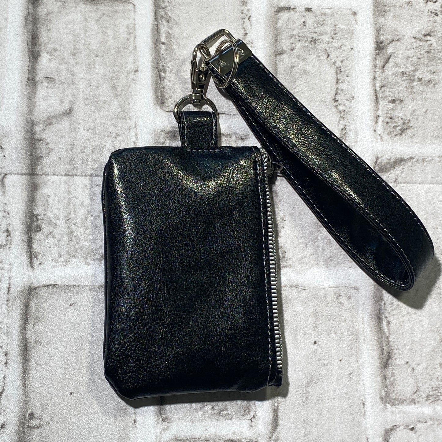 Keychain wristlet zipper pouch