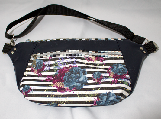 Hip bag Cross body bag in a blue rose vinyl