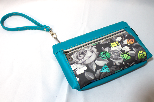 Wristlet Clutch zipper pouch turquoise