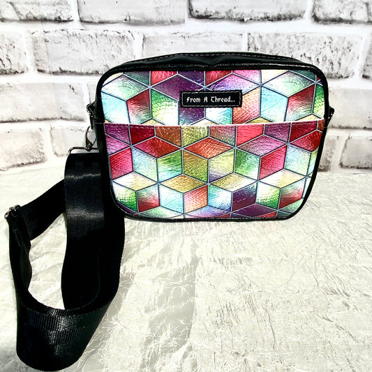 Boxy Cross body bag black with multiple colors