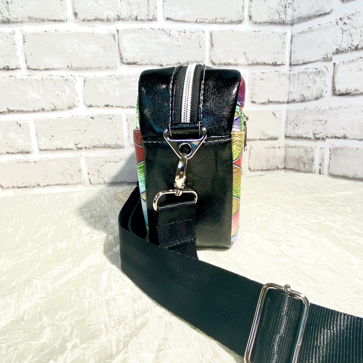 Boxy Cross body bag black with multiple colors