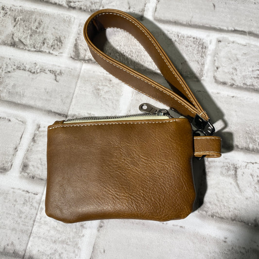 Keychain wristlet zipper pouch